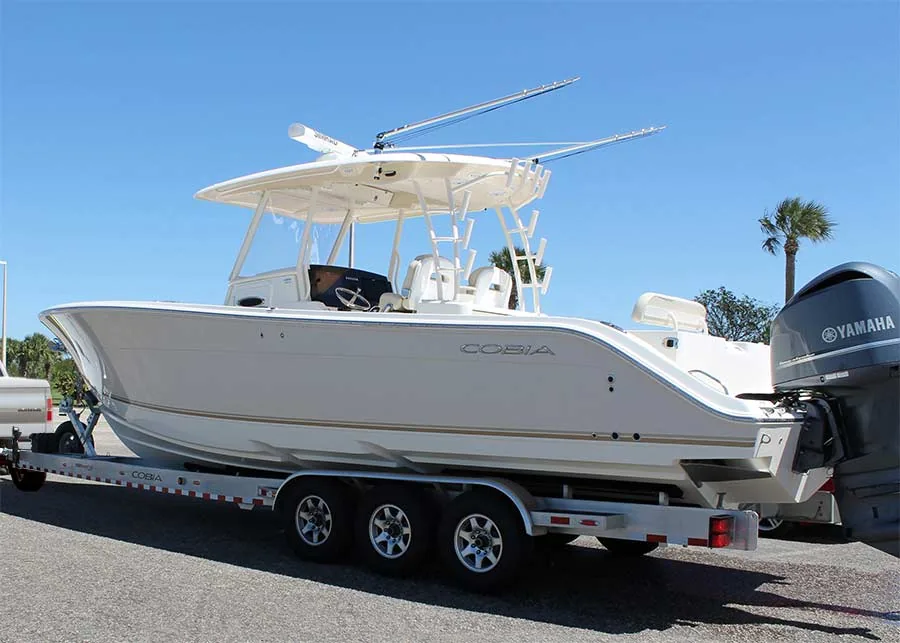 Vaughan boat loaded on a trailer for recovery and towing